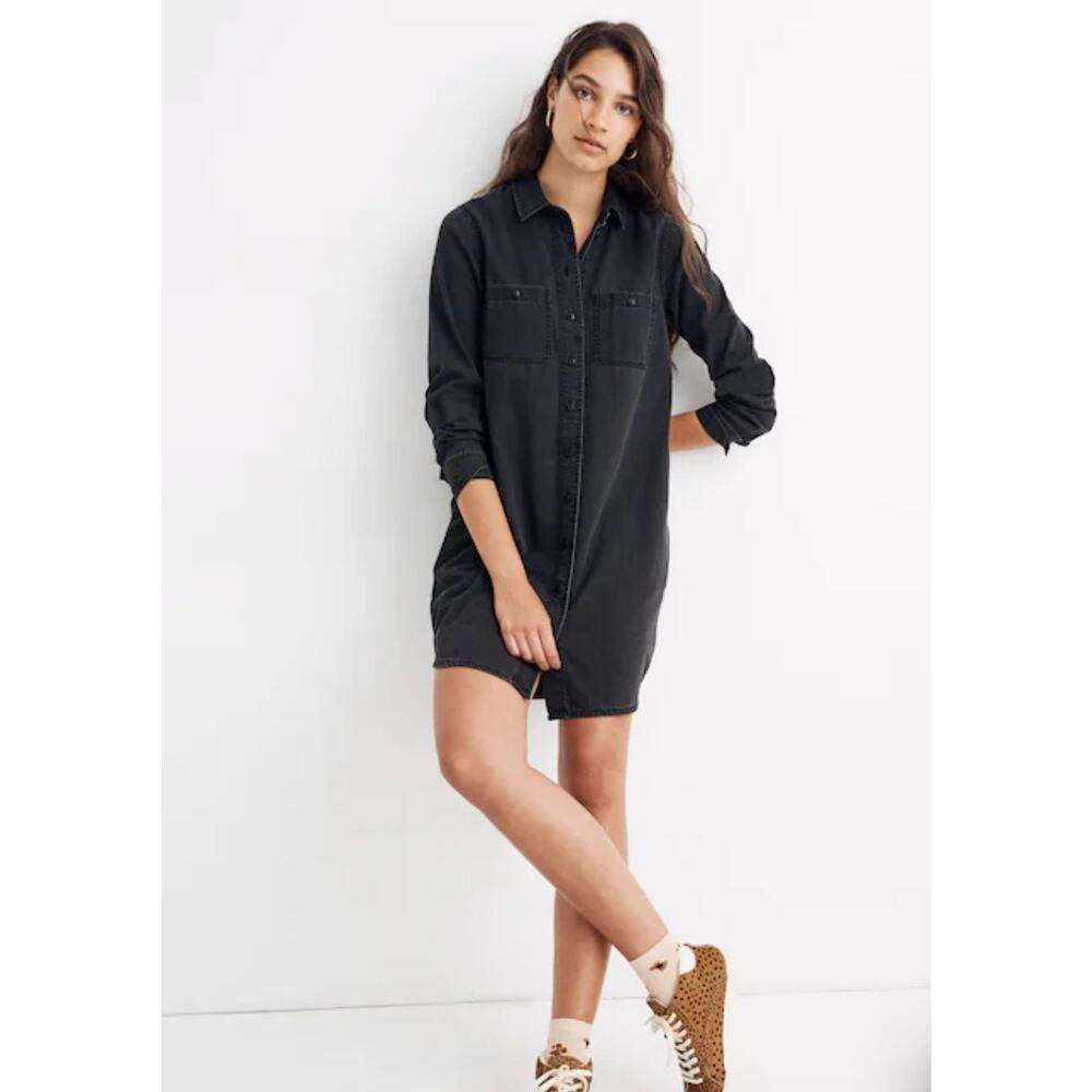 Madewell Black‎ Denim Shirtdress Small